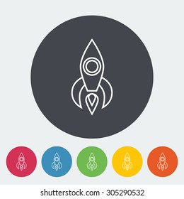 Rocket icon. Thin line flat vector related icon for web and mobile applications. It can be used as - logo, pictogram, icon, infographic element. Vector Illustration. 