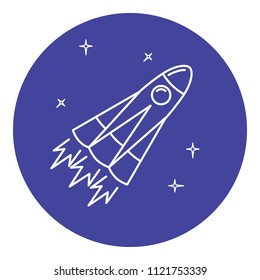 Rocket icon in thin line style