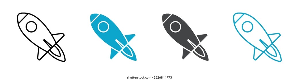 rocket icon Thin line vector design