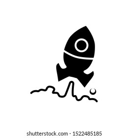 rocket icon trendy, flat design