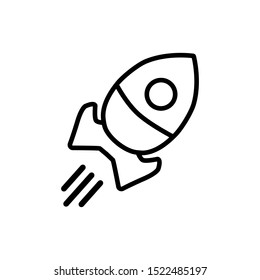 rocket icon trendy, flat design