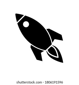 Rocket icon in trendy flat design