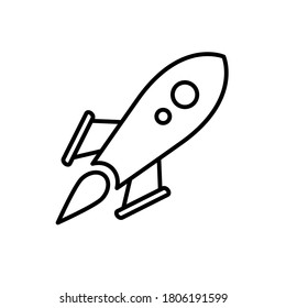 Rocket icon in trendy flat design