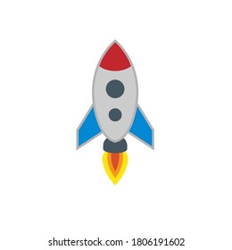 Rocket icon in trendy flat design