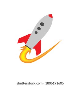 Rocket icon in trendy flat design