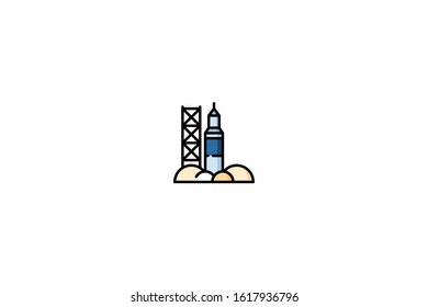 Rocket icon in trendy flat style isolated on white background vector illustration
