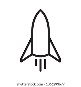 Rocket icon in trendy outline style design. Vector graphic illustration.  Rocket icon for website design, logo,  app,and ui. Editable vector stroke. EPS 10.