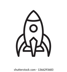 Rocket icon in trendy outline style design. Vector graphic illustration.  Rocket icon for website design, logo,  app,and ui. Editable vector stroke. EPS 10.