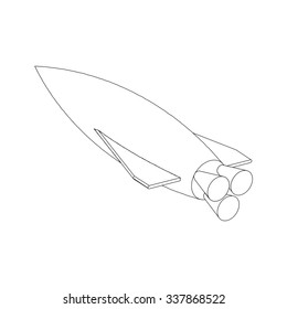 Rocket icon, vector.