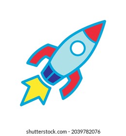 Ilustración de diseño vectorial de icono de cohete