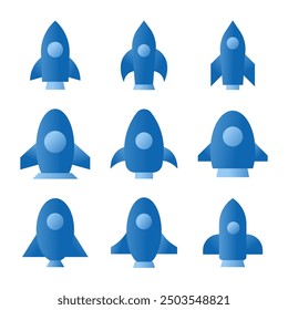 rocket icon vector design set
