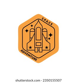 rocket icon vector design in simple and retro style suitable for t-shirt and sticker design