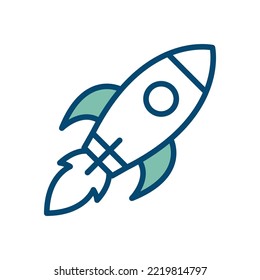 rocket icon vector design template in white background
