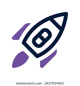 icono de cohete. icono vectorial de doble tono para su sitio web, móvil, presentación y diseño de logotipo.