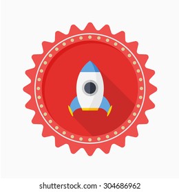 Rocket icon - vector , eps10 (flat icon , long shadow)