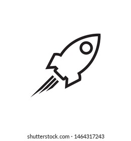Rocket icon vector in flat design