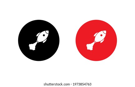 Rocket Icon Vector in Flat Design Style. Startup Concept Symbol Illustration