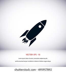 Rocket icon, vector, flat design best vector icon