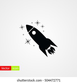 Rocket icon vector, flat design best vector icon