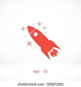 Rocket icon vector, flat design best vector icon