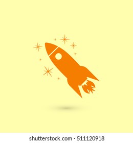 Rocket icon vector, flat design best vector icon