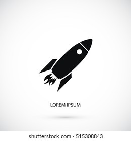 Rocket icon, vector, flat design 