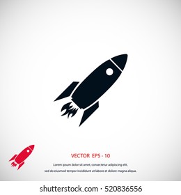 Rocket icon, vector, flat design best vector icon