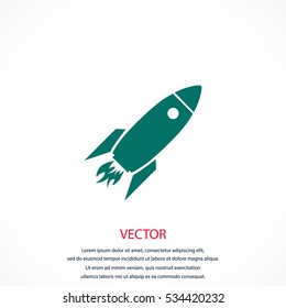 Rocket icon, vector, flat design best vector icon