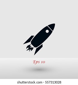 Rocket icon, vector, flat design best vector icon