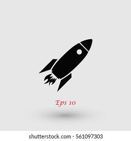 Rocket icon, vector, flat design best vector icon