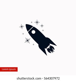 Rocket icon vector, flat design best vector icon
