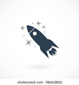 Rocket icon vector, flat design best vector icon