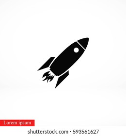 Rocket icon, vector, flat design best vector icon