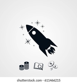 Rocket icon vector, flat design best vector icon