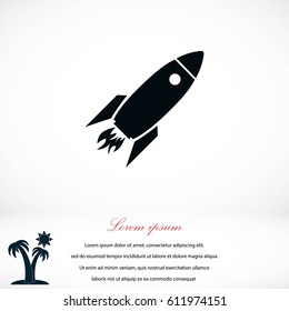 Rocket icon, vector, flat design best vector icon
