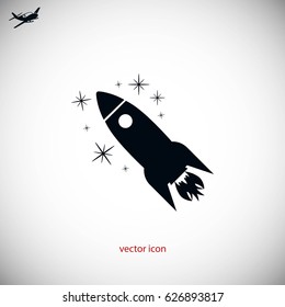 Rocket icon vector, flat design best vector icon
