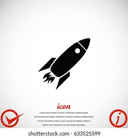 Rocket icon, vector, flat design best vector icon