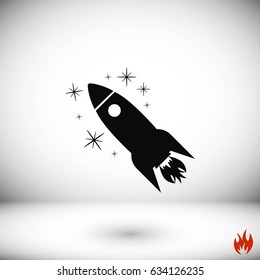 Rocket icon vector, flat design best vector icon