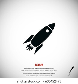 Rocket icon, vector, flat design best vector icon