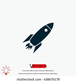 Rocket icon, vector, flat design best vector icon