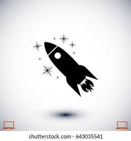 Rocket icon vector, flat design best vector icon