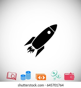 Rocket icon, vector, flat design best vector icon