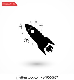 Rocket icon vector, flat design best vector icon