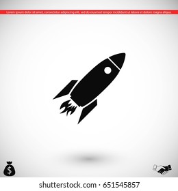 Rocket icon, vector, flat design best vector icon