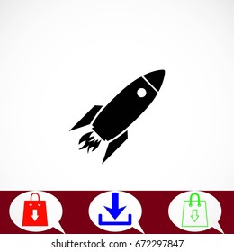 Rocket icon, vector, flat design best vector icon