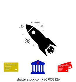 Rocket icon vector, flat design best vector icon