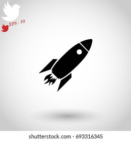Rocket icon, vector, flat design best vector icon