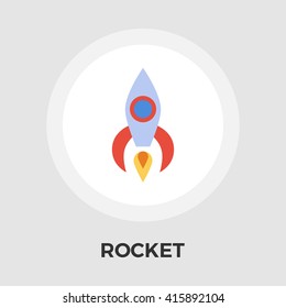 Rocket icon vector. Flat icon isolated on the white background. Editable EPS file. Vector illustration.