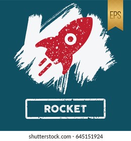 Rocket Icon Vector Flat Isolated Symbol Silhouette Design