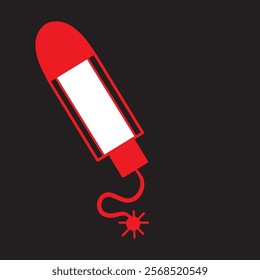 rocket icon vector flat style symbol red color